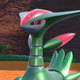 Iron Leaves is seen standing in a grassy area with a cliffside seen in the background.